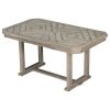 TREXM 6-Piece Rubber Wood Dining Table Set with Beautiful Wood Grain Pattern Tabletop Solid Wood Veneer and Soft Cushion (Gray)
