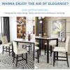 TOPMAX 5 Piece Counter Height Faux Marble Modern Dining Set with Matching Chairs and Marble Veneer for Home, Beige