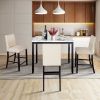 TOPMAX 5 Piece Counter Height Faux Marble Modern Dining Set with Matching Chairs and Marble Veneer for Home, Beige