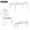 TREXM 6-Piece Retro 72'L Rectangular Dining Table Set with 4 Drawers, 4 Upholstered Chairs & 1 Bench for Dining Room (Natural Wood Wash)