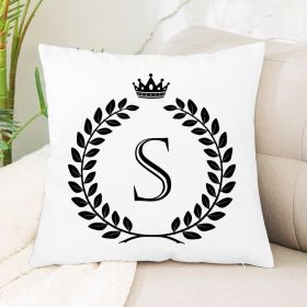 Hot Sale English Letter Flannel Throw Pillow Office Home Cushion (Option: S1)