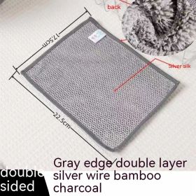 Home Stove Washing Pot Oil-free Stain Removal Washing Cloth (Option: Silver Silk Bamboo Charcoal)
